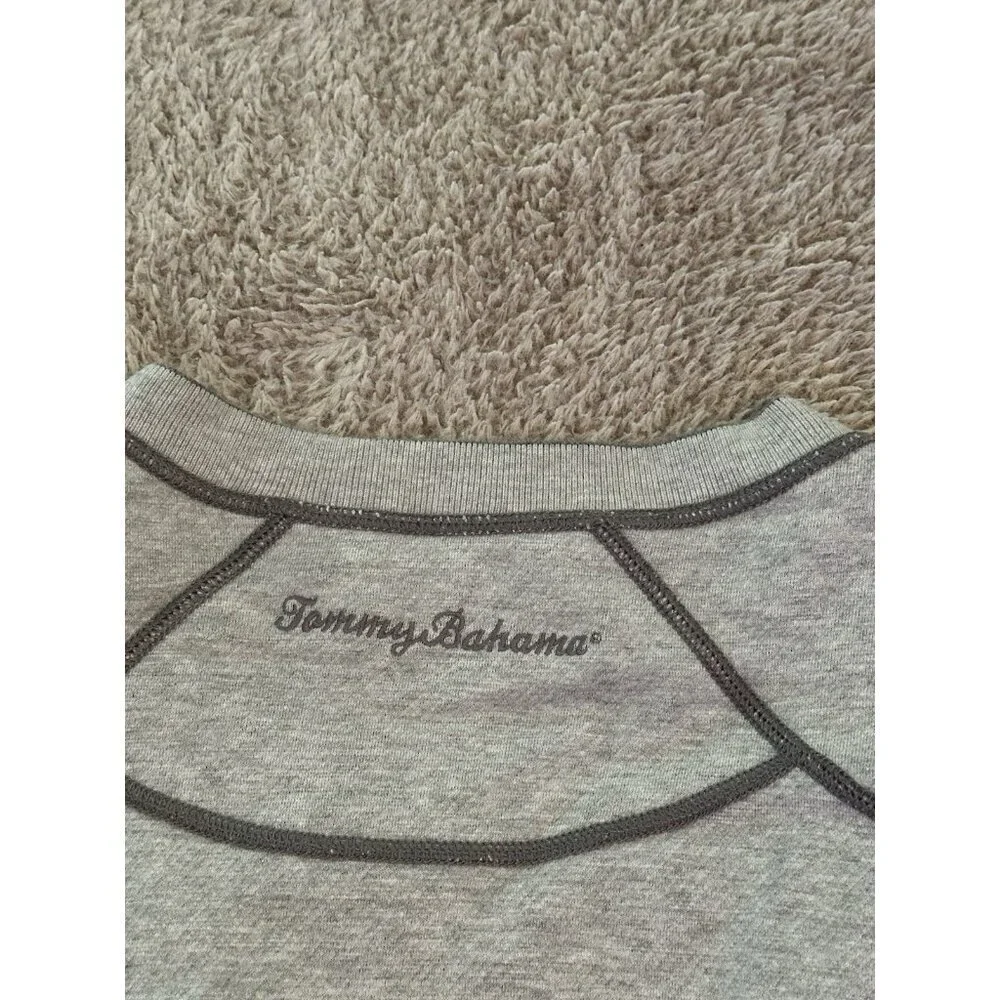 Tommy Bahama Reversible Sweater Gray Cotton Long Sleeves Mens